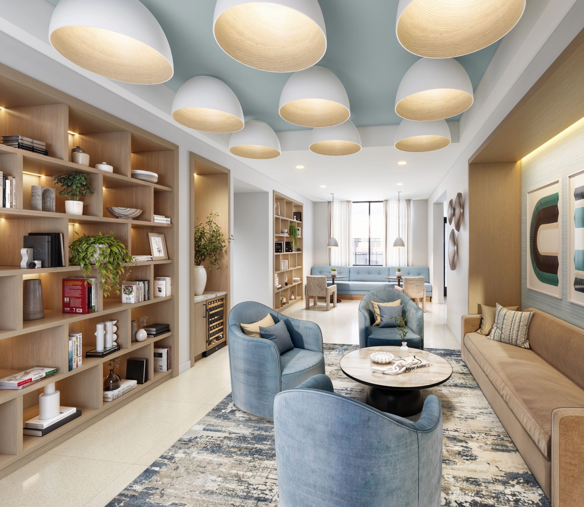 Modern lounge with stylish furniture.